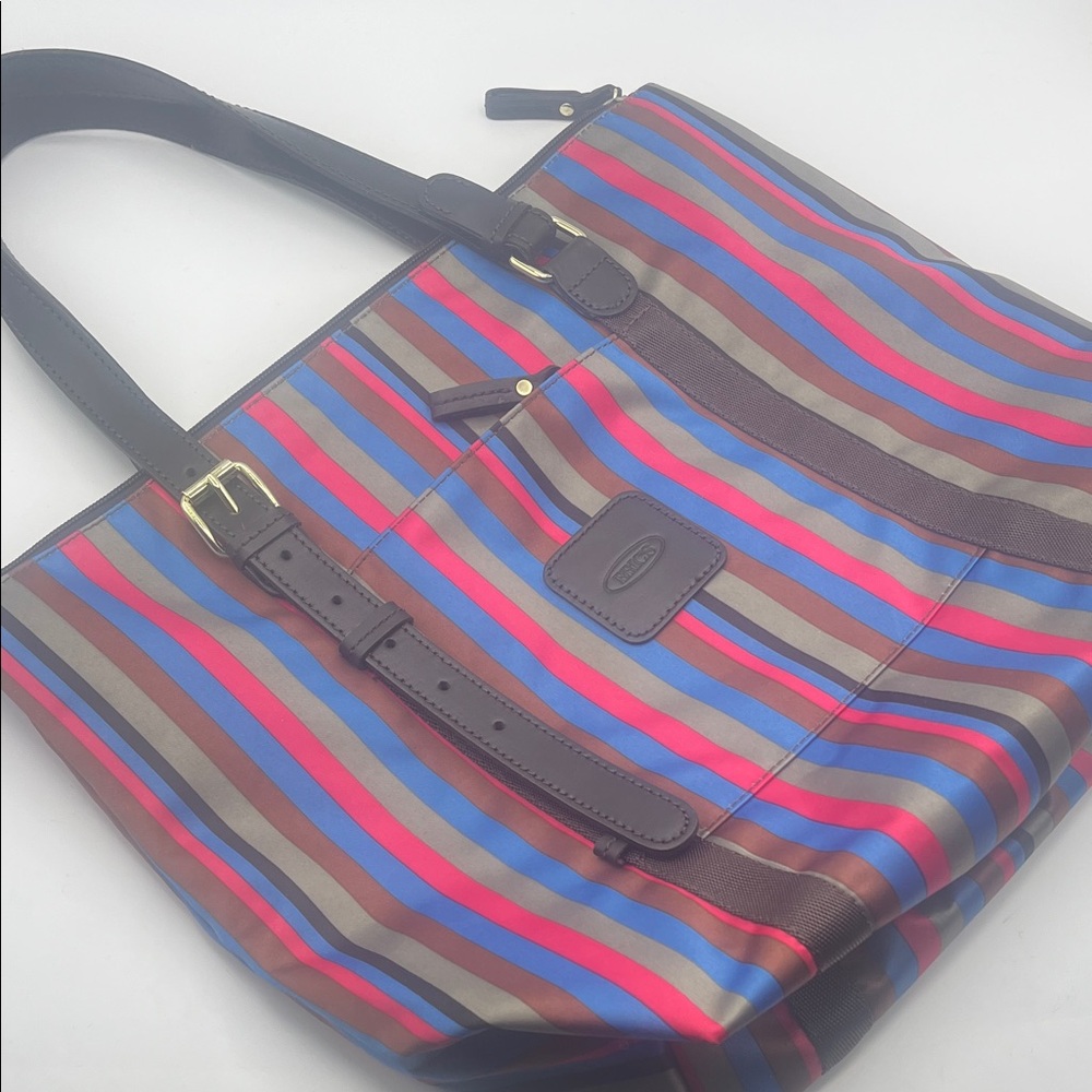 Bric’s 2-in1 Colorful Striped Tote Bag and shoulder/ crossbody. NWT